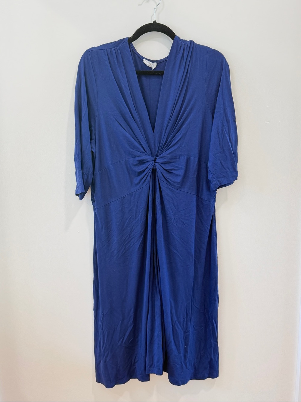 Navy Blue Knot-Front Women’s Maternity Dress